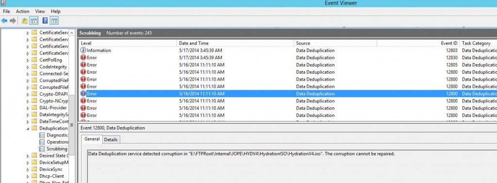 Data Deduplication Errors